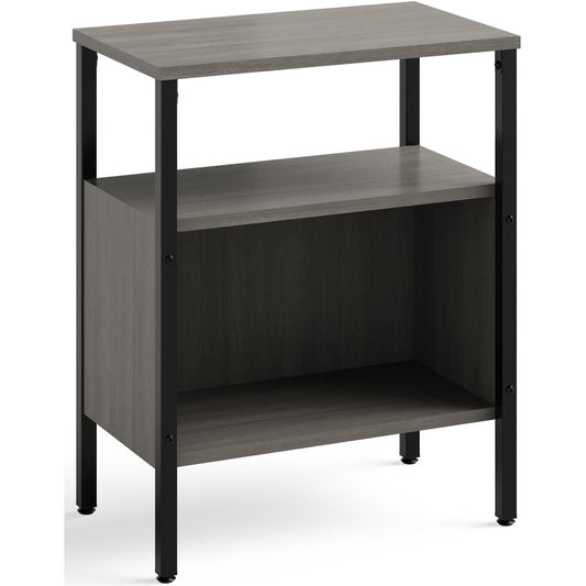 Safco Simple Storage Unit - 23.5" x 14"29.5" , 0.8" Top, 21" x 11"12.8" Shelf, 21"8.3" Top Opening - Material: Steel, Melamine Laminate - Finish: Neowalnut