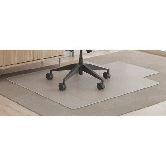 Deflecto SuperMat+ Chairmat - Medium Pile Carpet, Home Office, Commercial - 48" Length x 36" Width x 0.50" Thickness - Rectangular - Polyvinyl Chloride (PVC) - Clear - 1 / Carton