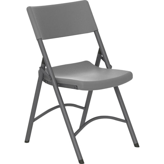 Dorel Zown Classic Commercial Resin Folding Chair - Gray Seat - Gray Back - Gray Steel, High Density Resin, High-density Polyethylene (HDPE) Frame - Four-legged Base - 1 Each