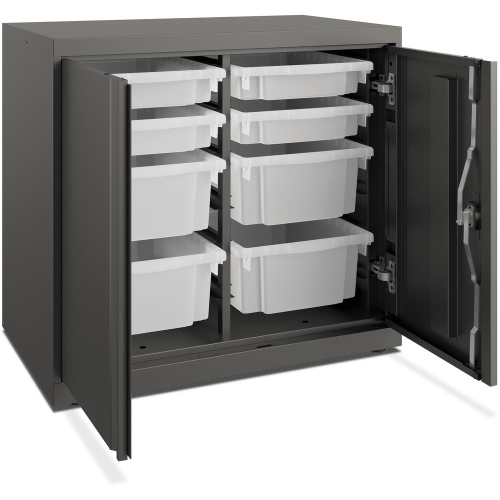 HON Flagship HFMSC182830RWB Storage Cabinet - 30" x 28" - Lockable, Leveling Glide, Removable Lock, Key Lock, Modular - Charcoal - Charcoal