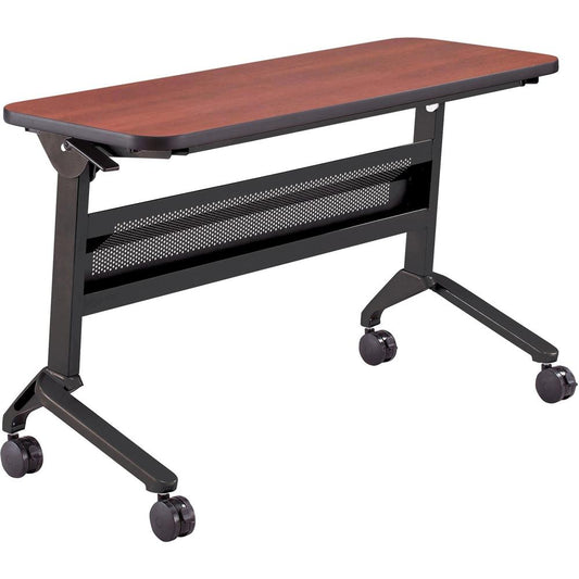 Safco Flip-N-Go Rectangular Training Table - For - Table TopBiltmore Cherry Rectangle Top - Black Base x 48" Table Top Width x 18" Table Top Depth x 1.20" Table Top Thickness - 29" Height - Assembly R