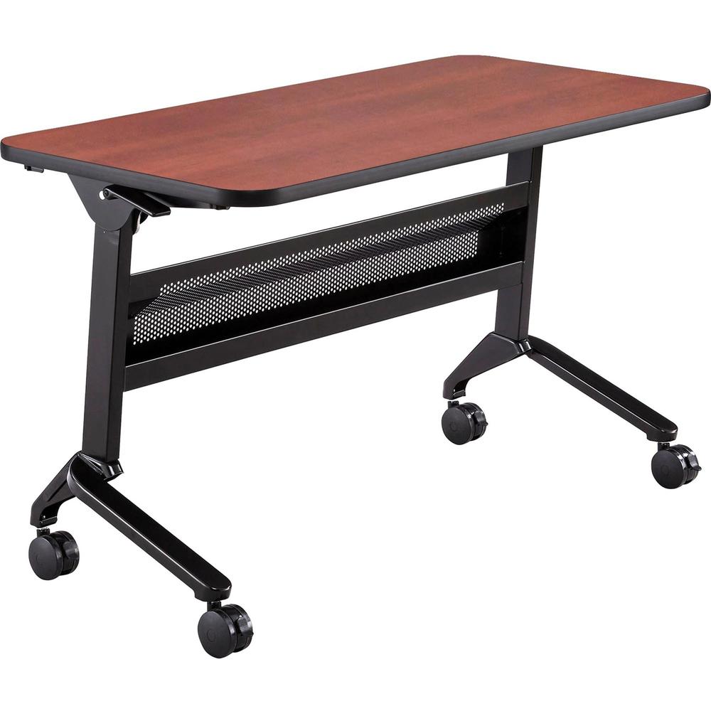 Safco Flip-N-Go Rectangular Training Table - For - Table TopBiltmore Cherry Rectangle Top - Black Base x 48" Table Top Width x 24" Table Top Depth x 1.20" Table Top Thickness - 29" Height - Assembly R