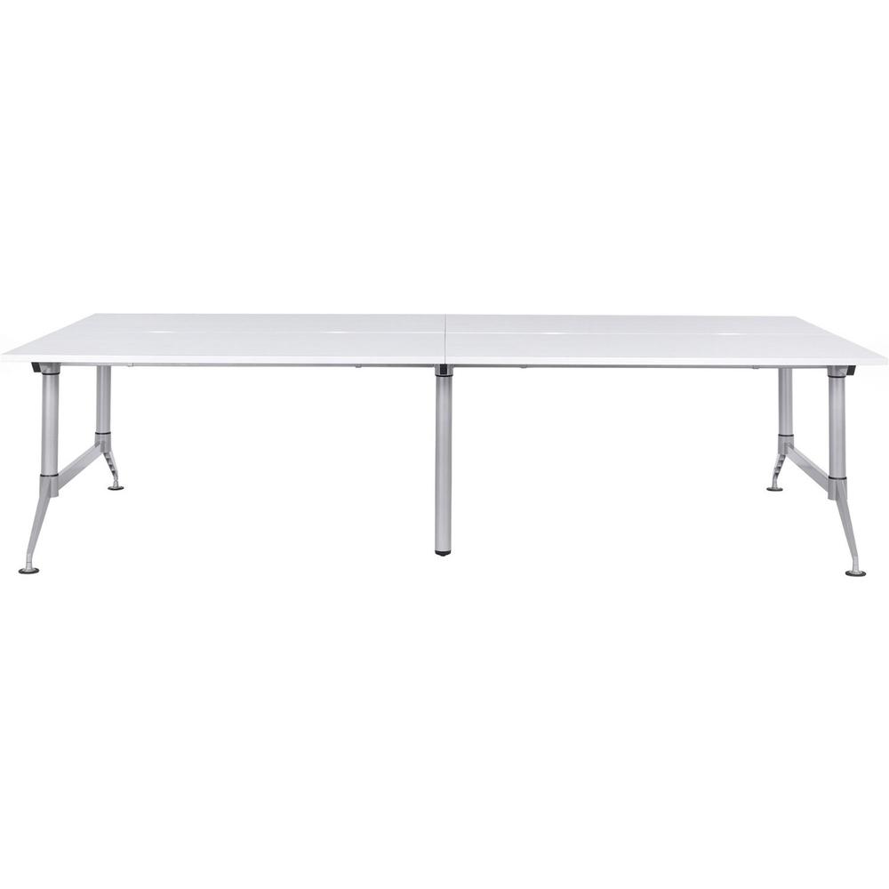 Safco EVEN 4-Person Dual-sided Workstation - For - Table TopDesigner White Rectangle Top - Powder Coated Silver Base - 6 Legs x 10 ft Table Top Width x 48" Table Top Depth x 1" Table Top Thickness - 2