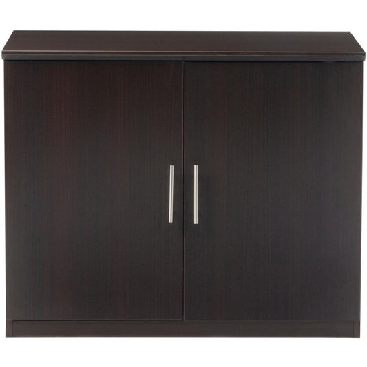 Safco Medina Mocha Laminate Office Unit - 1" Work Surface, 36" x 20"29.5" Return, 0" Table Top, 17.8"1" x 26.3" Door - 2 Door(s) - Beveled Edge - Material: Medium Density Fiberboard (MDF) - Finish: Mo