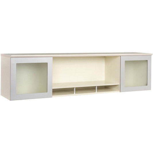 Safco Medina Textured Sea Salt Laminate Unit - 63" x 15"18.3" - 2 Door(s) - 4 Shelve(s) - Beveled Edge - Material: Medium Density Fiberboard (MDF), Laminate - Finish: Textured Sea Salt