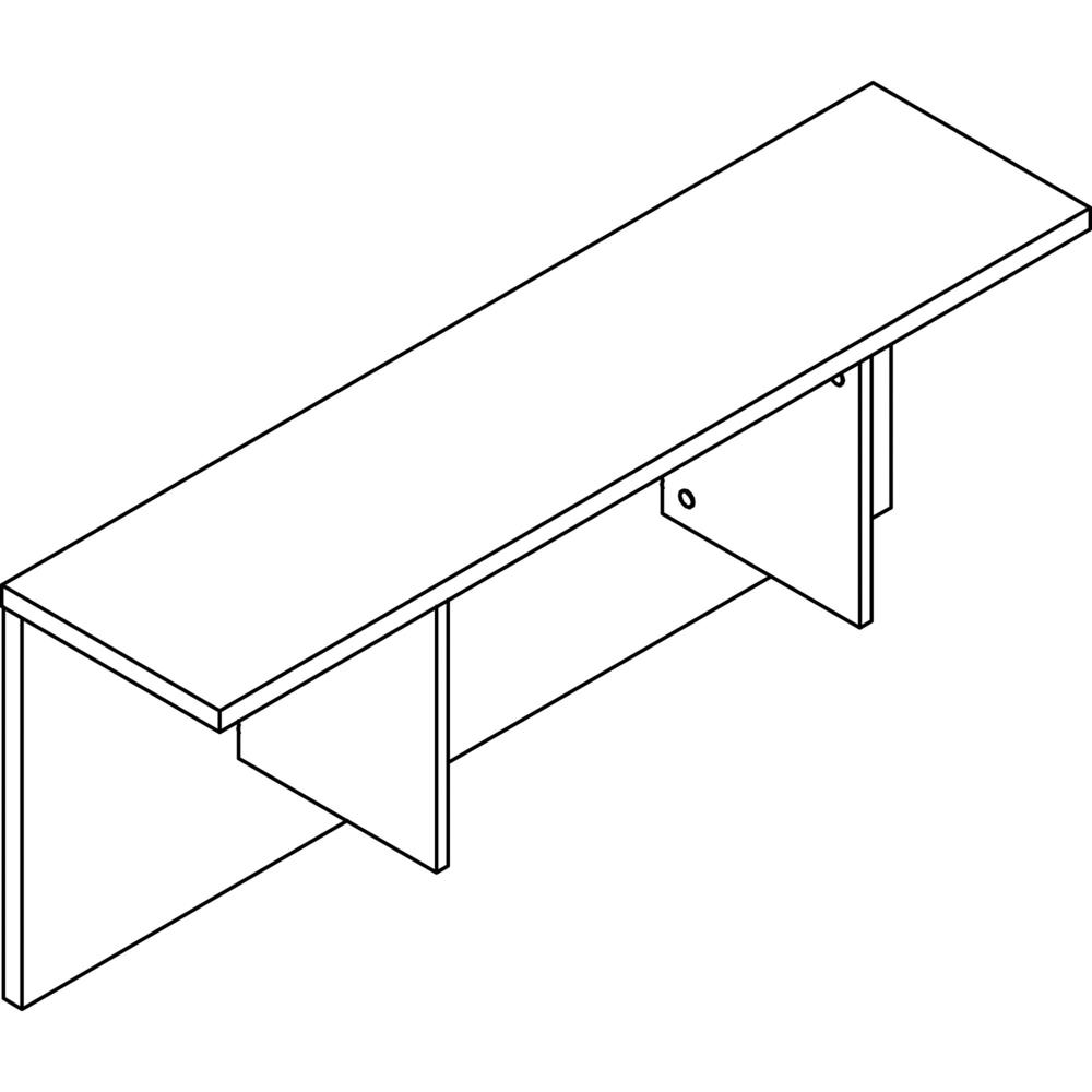 Lorell Prominence 2.0 Gray Elm Laminate Desk Unit - 47.3" x 11.9"12" , 1" Table Top, 0.1" Edge - Band Edge - Material: Particleboard, Thermofused Laminate (TFL) - Finish: Gray Elm, Thermofused Melamin