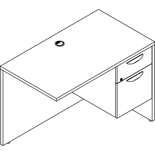 Lorell Prominence 2.0 Gray Elm Laminate Desk Unit - 42" x 24"29" , 1" Top, 0.1" Edge - 2 x File, Box Drawer(s) - Single Pedestal on Right Side - Band Edge - Material: Particleboard - Finish: Gray Elm,