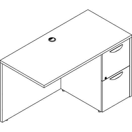 Lorell Prominence 2.0 Gray Elm Laminate Desk Unit - 48" x 24"29" , 1" Top, 0.1" Edge - 2 x File Drawer(s)Right Side - Material: Particleboard, Thermofused Melamine (TFM) - Finish: Gray