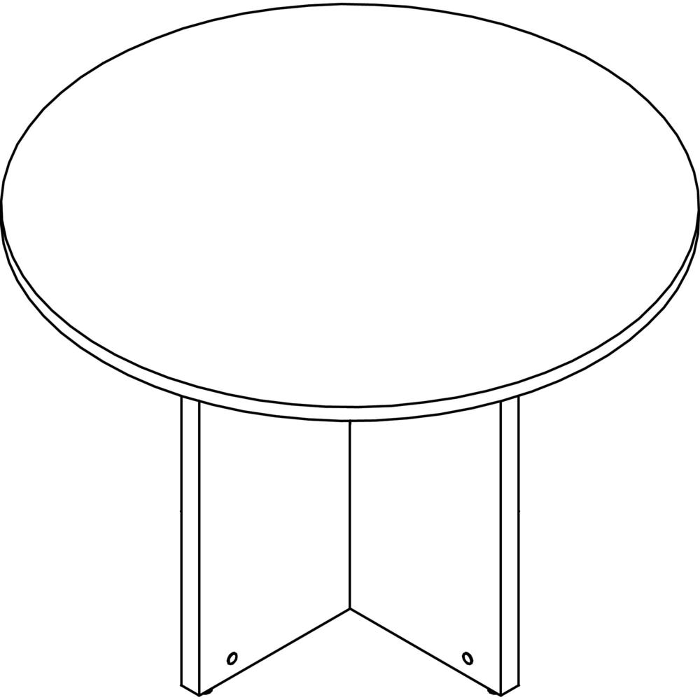 Lorell Prominence Round Laminate Conference Table - 29" x 42" , 1" Top, 0.1" Edge - Material: Particleboard - Finish: Gray