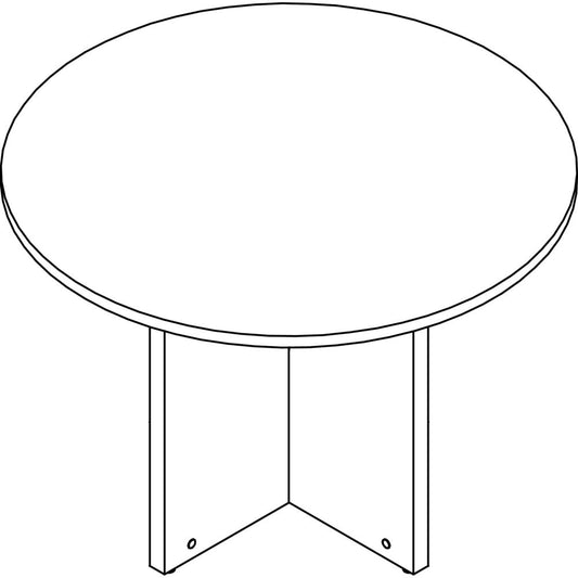 Lorell Prominence Round Laminate Conference Table - 29" x 42" , 1" Top, 0.1" Edge - Material: Particleboard - Finish: Gray