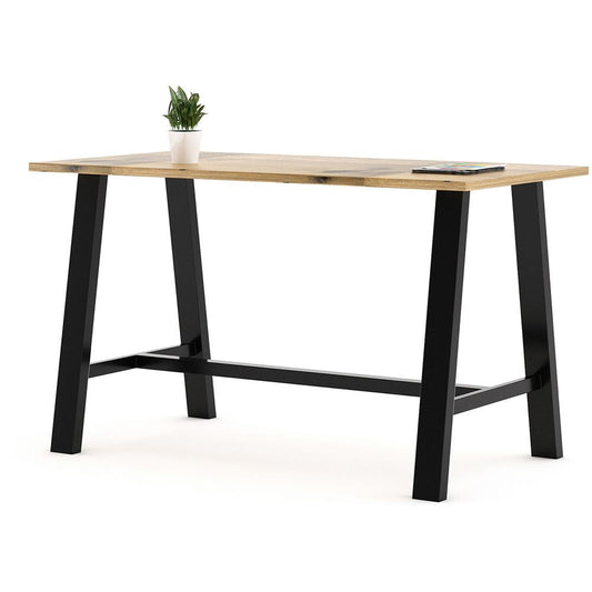 KFI Midtown Base Cafe Table - For - Table TopRectangle Top - Sawhorse Leg Base - 4 Legs - 72" Table Top Length x 36" Table Top Width - Assembly Required - Natural - Solid Wood Top Material - 1 Each