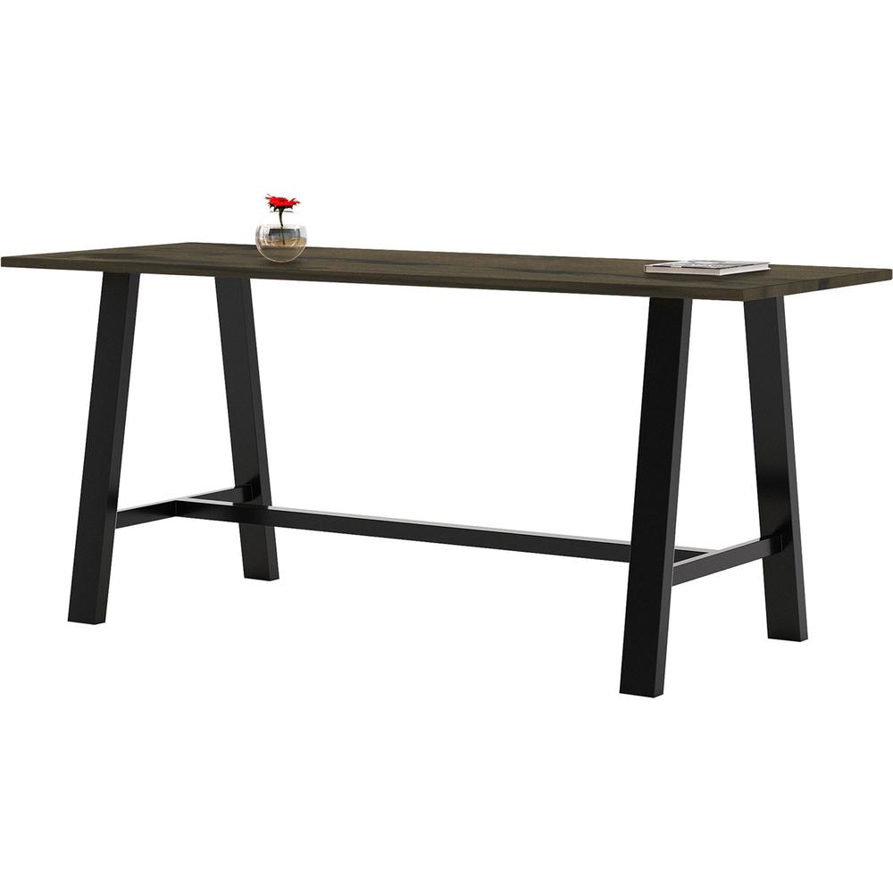 KFI Midtown Base Cafe Table - For - Table TopRectangle Top - Sawhorse Leg Base - 4 Legs - 84" Table Top Length x 36" Table Top Width - Assembly Required - Brownwood - Solid Wood Top Material - 1 Each