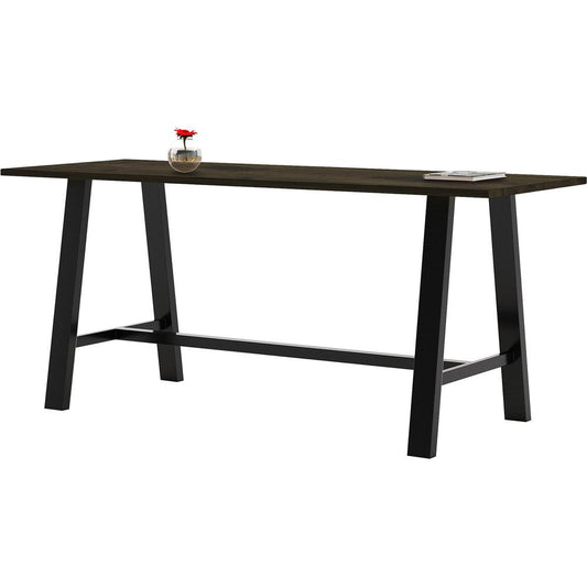 KFI Midtown Base Cafe Table - For - Table TopRectangle Top - Sawhorse Leg Base - 4 Legs - 84" Table Top Length x 36" Table Top Width - Assembly Required - Espresso - Solid Wood Top Material - 1 Each