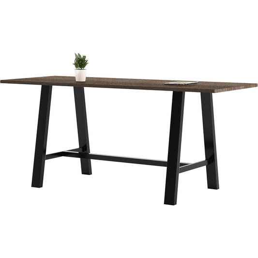 KFI Midtown Base Cafe Table - x 36" Table Top Width x 84" Table Top Depth - Assembly Required - Teak - Solid Wood Top Material - 1 Each