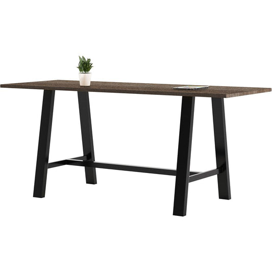 KFI Midtown Base Cafe Table - x 36" Table Top Width x 96" Table Top Depth - Assembly Required - Teak - Solid Wood Top Material - 1 Each