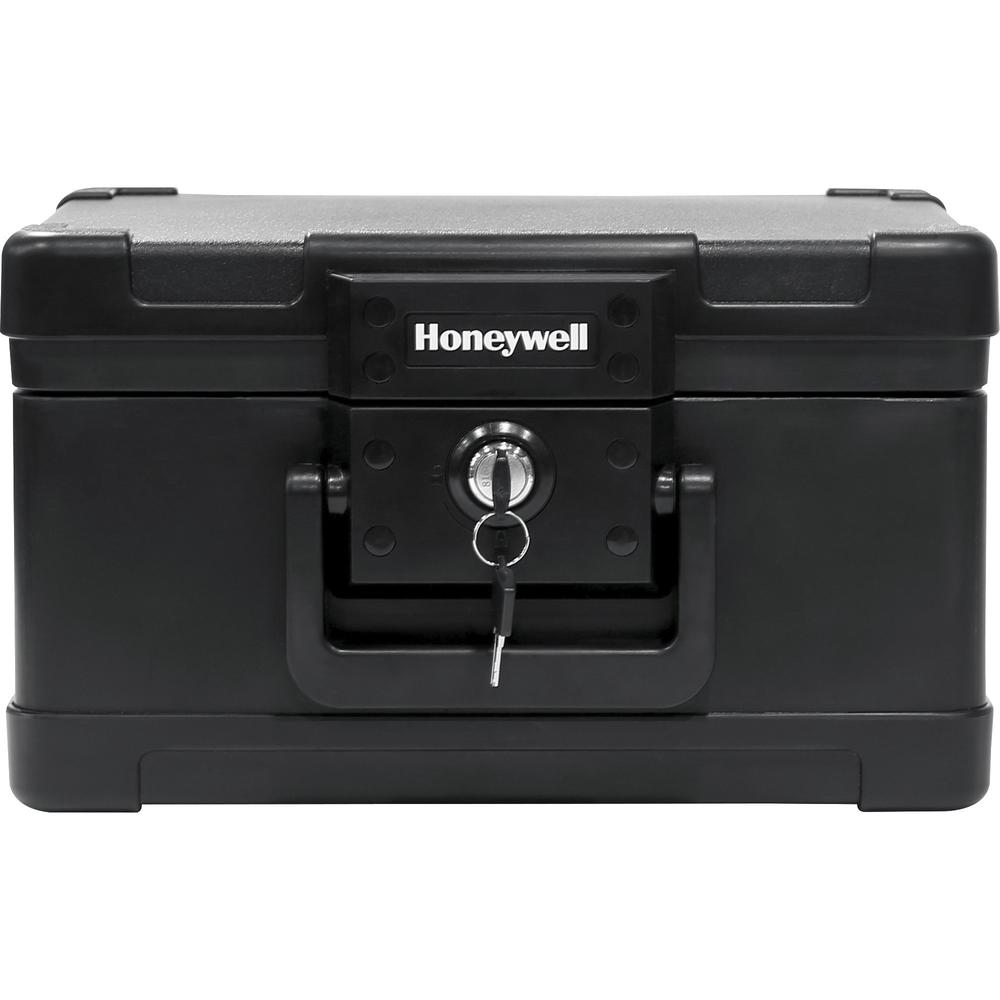 Honeywell 1502 Security Chest - 0.15 ft¬≥ - Key Lock - Fire Resistant, Water Resistant, Water Proof, Damage Resistant - for Envelope, USB Drive, CD, Document, Digital Media, Residential - Internal Size