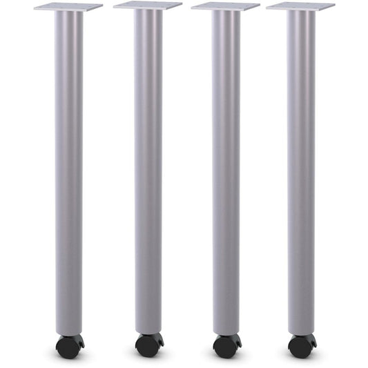 Lorell Relevance Tabletop Post Legs - 1" x 2"27.8" , 2" Caster - Material: Steel - Finish: Gray