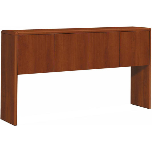 HON H10734 Hutch - 68.6" x 14.6" x 37.1" - 4 Door(s) - Waterfall Edge - Finish: Cognac, Laminate