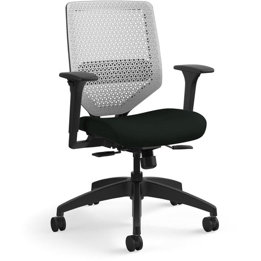 HON Solve Chair - Black Vinyl Seat - Titanium Back - Black Frame - Mid Back - Black