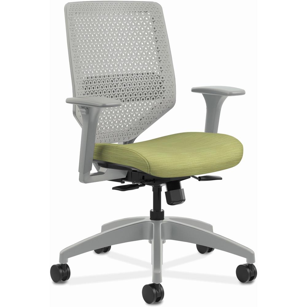 HON Solve Chair - Fabric Seat - Titanium Back - Black Frame - Mid Back - Meadow