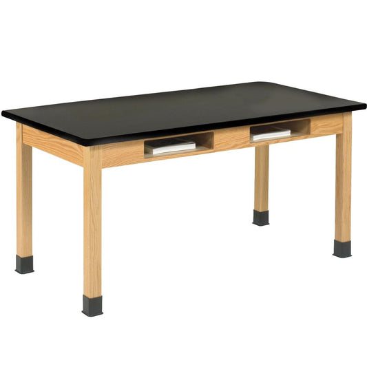 Diversified Spaces PerpetuLab Wooden Leg Science Table with Plain Apron - For - Table TopRectangle Top - Square Leg Base - 4 Legs x 48" Table Top Width x 24" Table Top Depth x 0.25" Table Top Thicknes