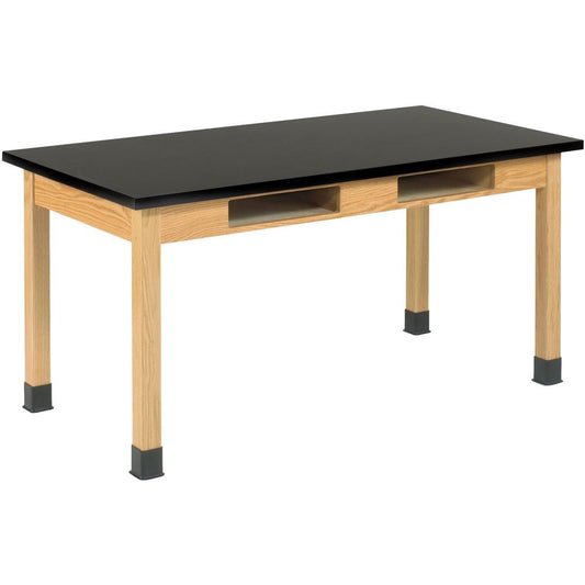 Diversified Spaces PerpetuLab Wooden Leg Science Table with Plain Apron - For - Table TopEpoxy Rectangle Top - Square Leg Base - 4 Legs x 60" Table Top Width x 30" Table Top Depth x 2.25" Table Top Th