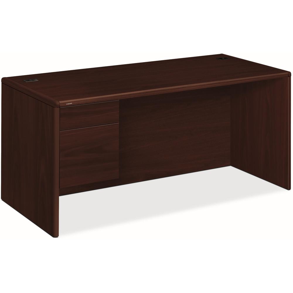 HON 10700 H10784L Pedestal Desk - 66" x 30"29.5" - 2 x Box, File Drawer(s)Left Side - Waterfall Edge