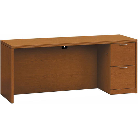 HON Valido H115903R Pedestal Credenza - 72" x 24" x 29.5" - 2 x File Drawer(s)Right Side - Ribbon Edge - Finish: Bourbon Cherry