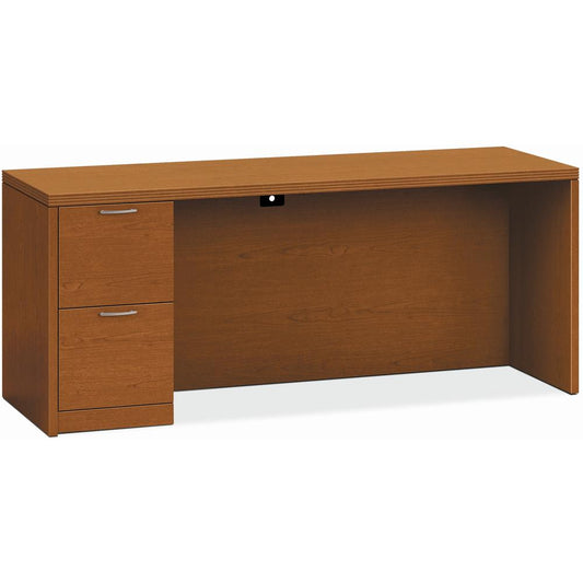 HON Valido H115904L Pedestal Desk - 72" x 24" x 29.5" - 2 x File Drawer(s)Left Side - Ribbon Edge - Finish: Bourbon Cherry