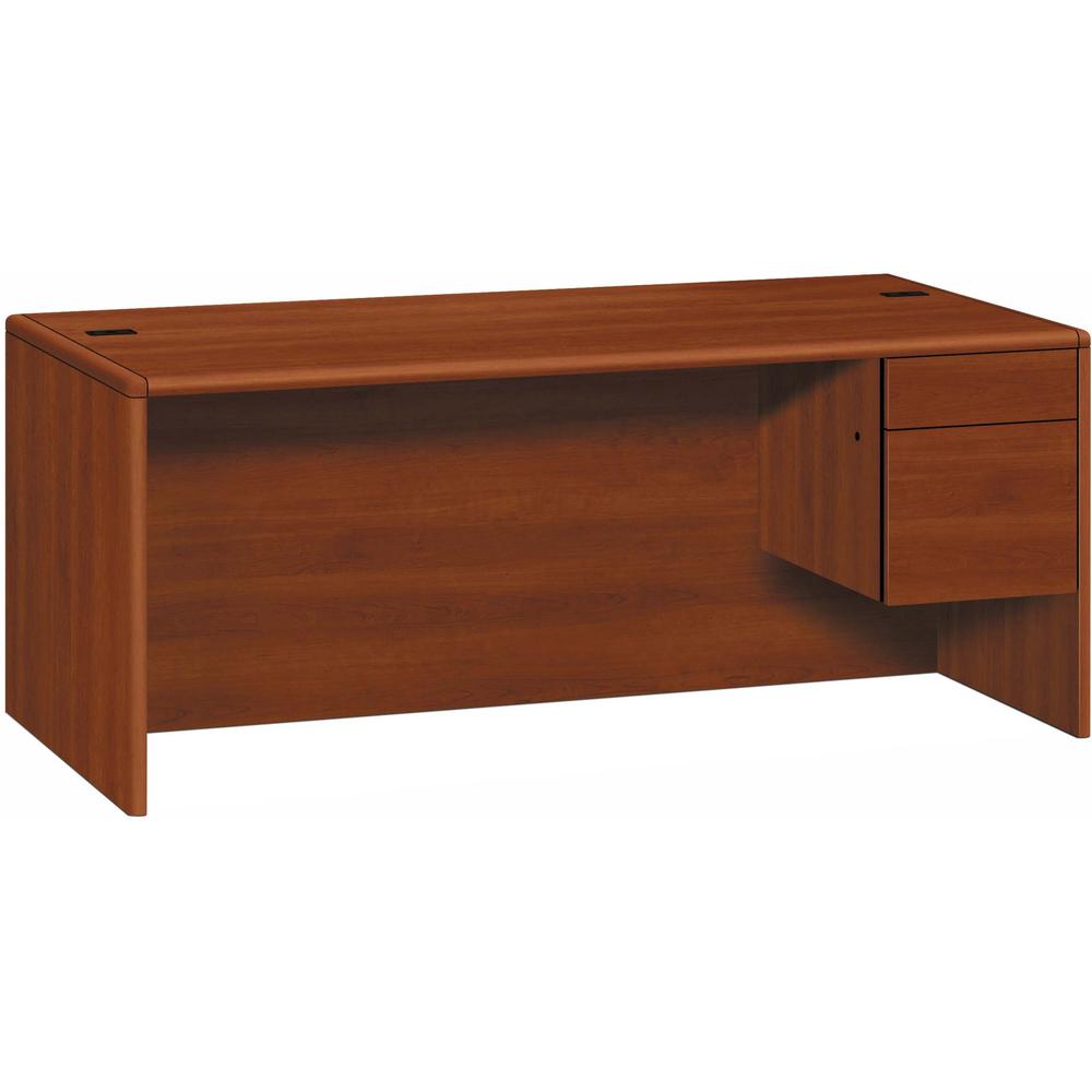 HON 10700 H10785R Pedestal Credenza - 72" x 36" x 29.5" - 2 x Box, File Drawer(s)Right Side - Waterfall Edge - Finish: Cognac