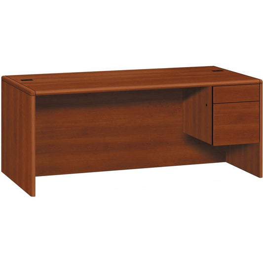 HON 10700 H10785R Pedestal Credenza - 72" x 36" x 29.5" - 2 x Box, File Drawer(s)Right Side - Waterfall Edge - Finish: Cognac