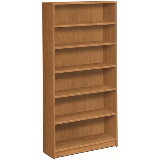 HON 1870 Series Bookcase | 6 Shelves | 36"W | Harvest Finish - 6 Shelf(ves) - 72.6" Height x 36" Width x 11.5" DepthFloor - Adjustable Shelf, Scratch Resistant, Spill Resistant, Stain Resistant, Level