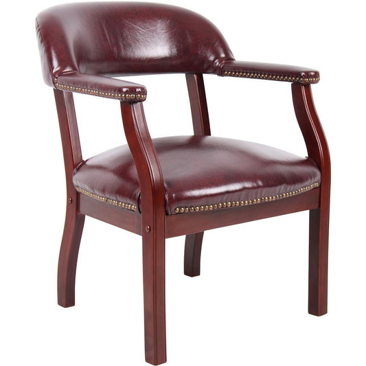 Boss Management Chair - Burgundy - Vinyl