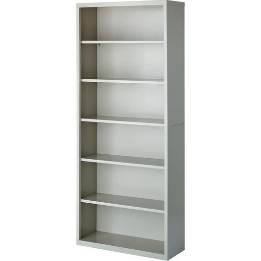 Lorell Fortress Series Bookcases - 34.5" x 13" x 82" - 6 x Shelf(ves) - Light Gray - Powder Coated - Steel - Recycled - Assembly Required