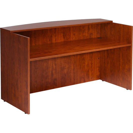 Boss Reception Desk - 42" Height x 71" Width x 36" Depth - Assembly Required - Cherry - Wood - 1 Each