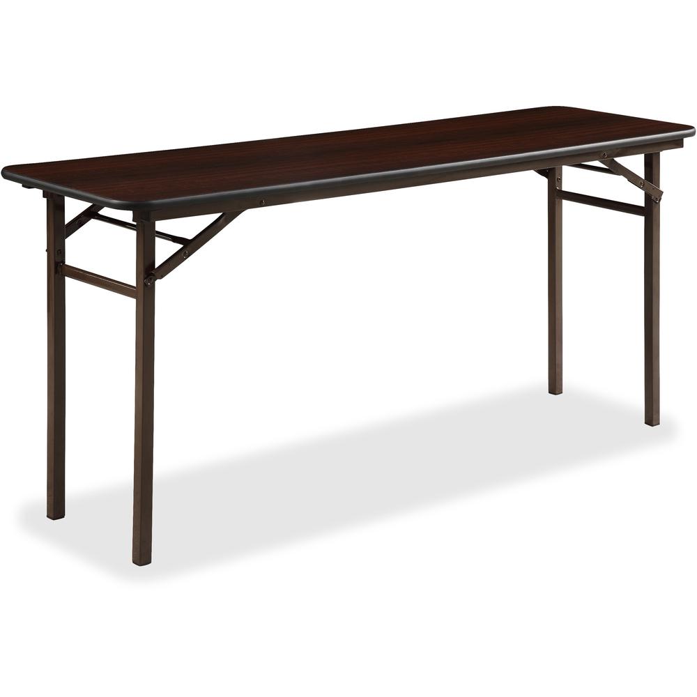 Lorell Mahogany Folding Banquet Table - For - Table TopMahogany Rectangle Top x 60" Table Top Width x 18" Table Top Depth x 0.62" Table Top Thickness - 29" Height - 1 Each