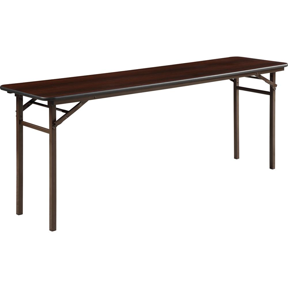 Lorell Mahogany Folding Banquet Table - For - Table TopMahogany Rectangle Top x 72" Table Top Width x 18" Table Top Depth x 0.62" Table Top Thickness - 29" Height - 1 Each