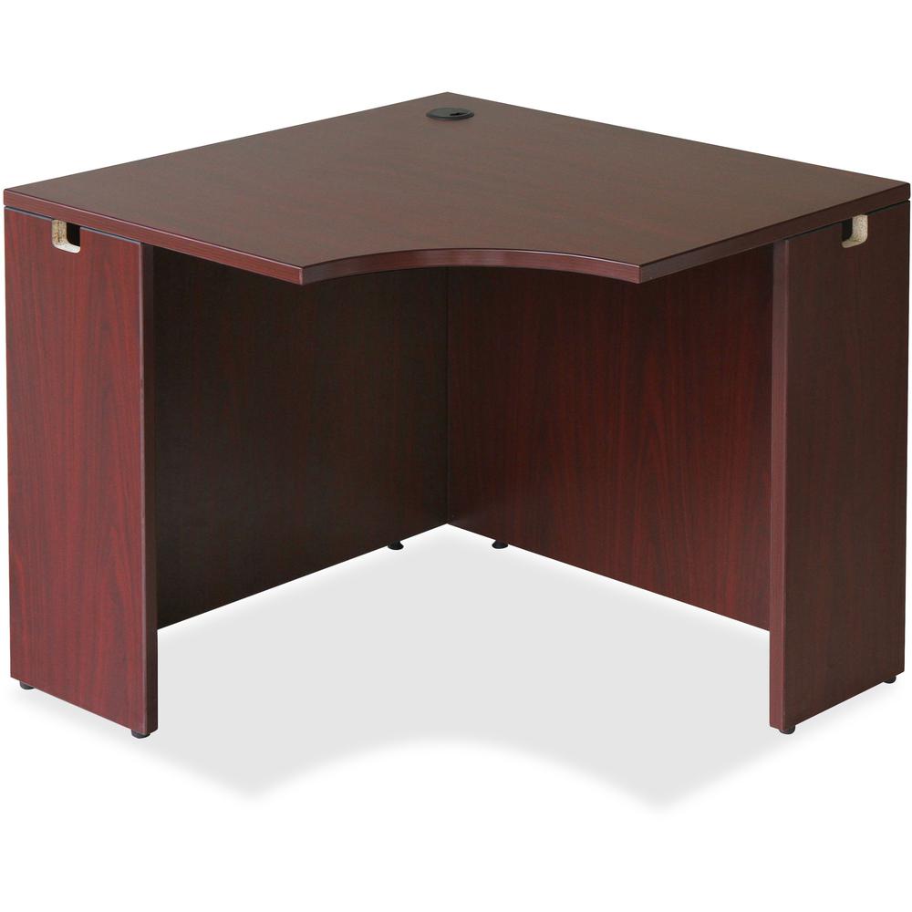 Lorell Essentials Series Mahogany Corner Desk - For - Table TopLaminated Rectangle, Mahogany Top x 35.38" Table Top Width x 35.38" Table Top Depth x 1" Table Top Thickness - 29.50" Height - Assembly R