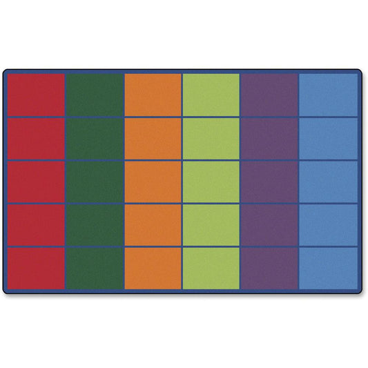 Carpets for Kids Color Rows 30-space Seating Rug - 13.33 ft Length x 100" Width - Rectangle