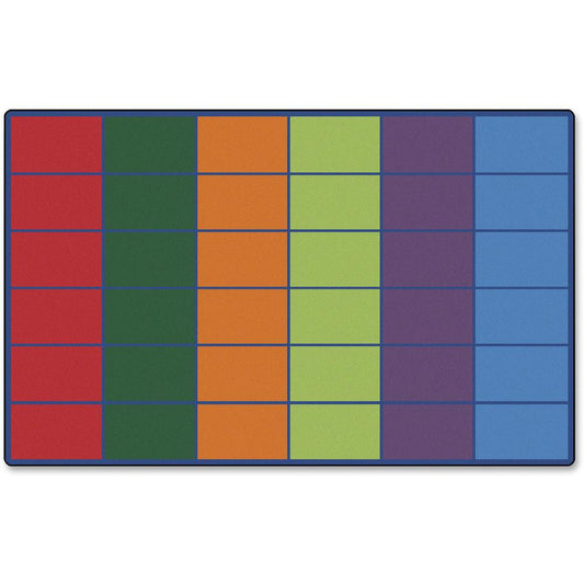 Carpets for Kids Color Rows 36-space Seating Rug - 13.33 ft Length x 100" Width - Rectangle - Colorful Rows