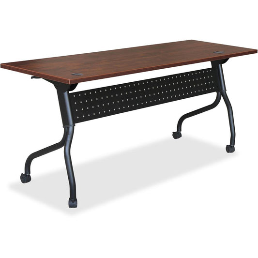 Lorell Cherry Flip Top Training Table - For - Table TopRectangle Top - Four Leg Base - 4 Legs x 72" Table Top Width x 23.60" Table Top Depth - 29.50" Height x 28.70" Width x 23.63" Depth - Assembly Re