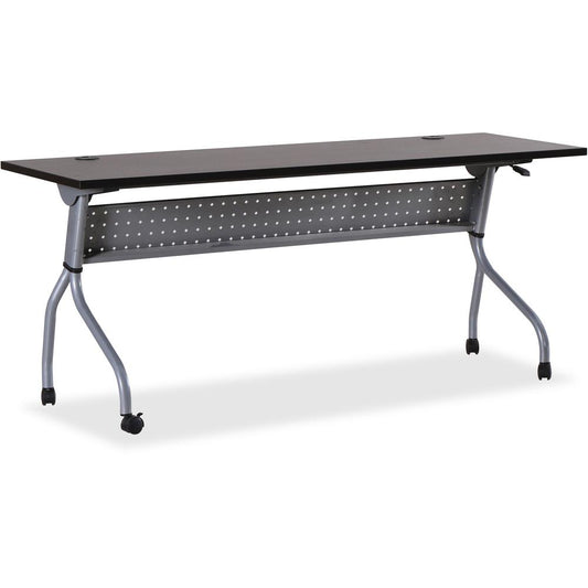 Lorell Espresso/Silver Training Table - For - Table TopRectangle Top - Four Leg Base - 4 Legs x 72" Table Top Width x 23.50" Table Top Depth - 29.50" Height x 70.88" Width x 23.63" Depth - Assembly Re