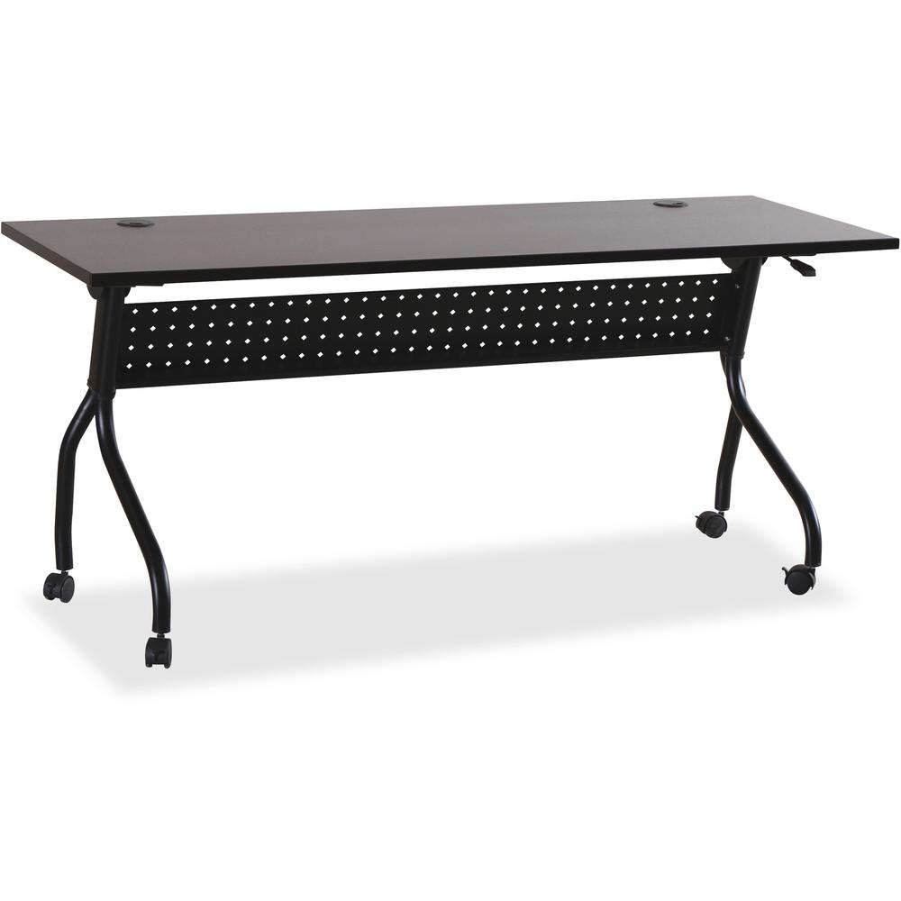 Lorell Espresso/Black Training Table - For - Table TopRectangle Top - Four Leg Base - 4 Legs x 72" Table Top Width x 23.50" Table Top Depth - 29.50" Height x 70.88" Width x 23.63" Depth - Assembly Req