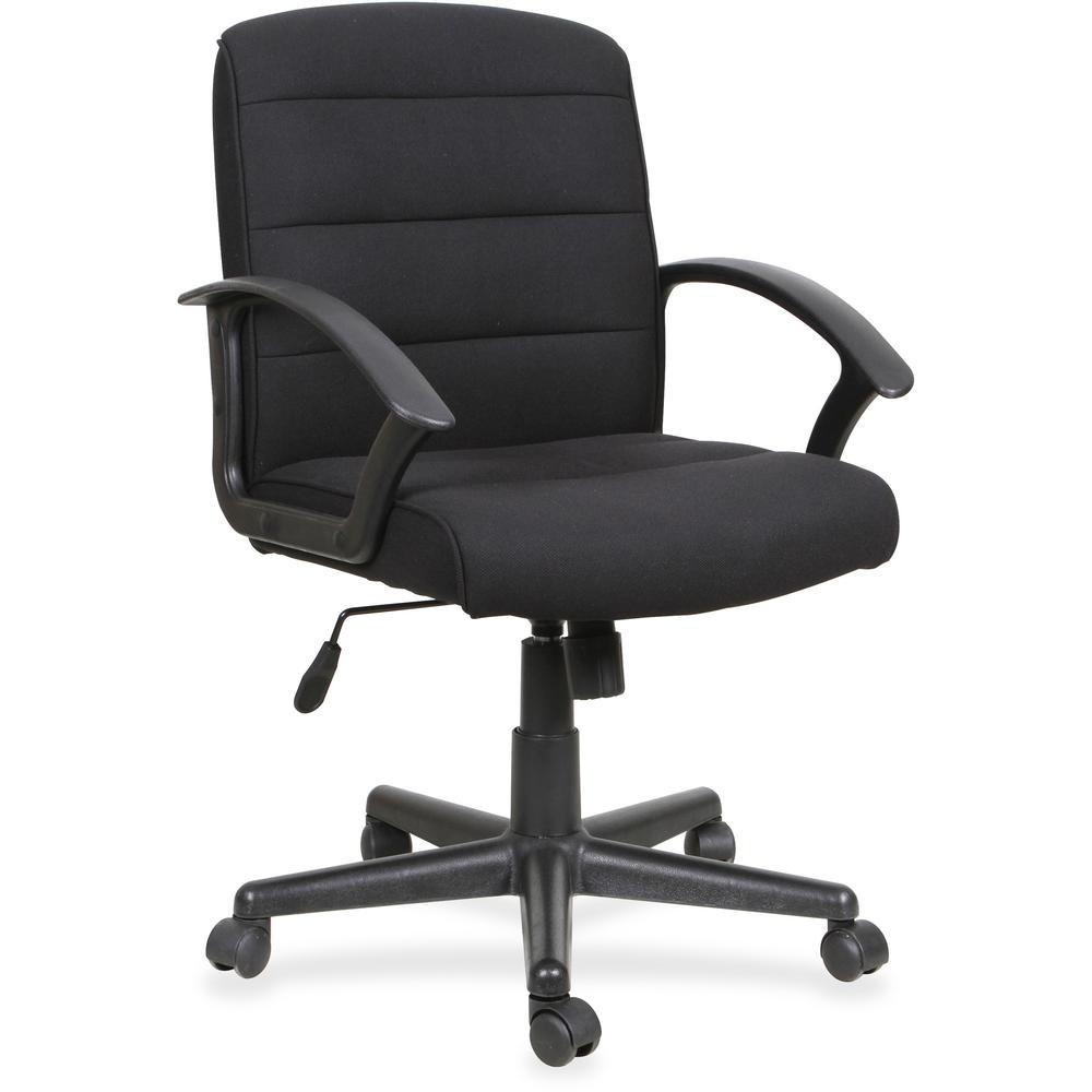 Lorell Fabric Task Chair - Black Fabric Seat - Black Fabric Back - 1 Each