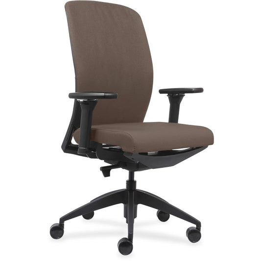 Lorell Executive Chairs with Fabric Seat & Back - Beige Fabric Seat - Beige Fabric Back - High Back - Armrest - 1 Each