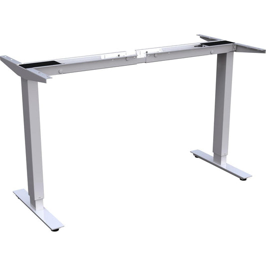 Lorell Quadro Workstation Sit-to-Stand 2-tier Base - Silver Base - 27.50" to 47" Adjustment - 47" Height - Assembly Required - 1 Each