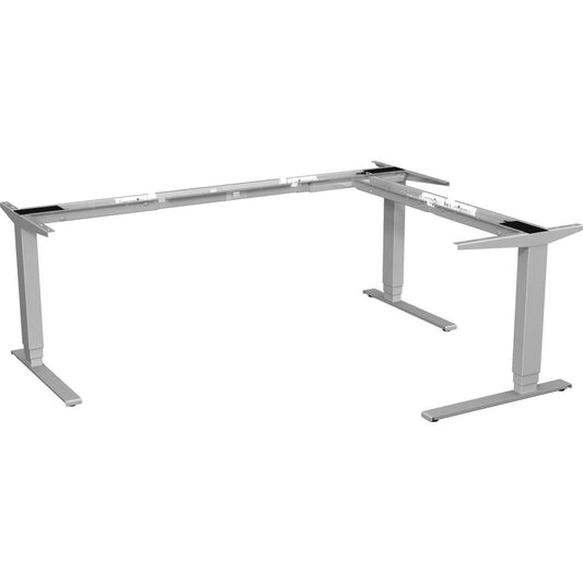 Lorell Quadro Workstation Sit-to-Stand 3-Leg Base - Silver Three Leg Base - 3 Legs - 24" to 50" Adjustment - 50" Height - Assembly Required - 1 Each