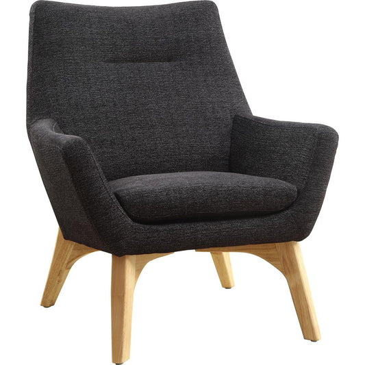 Lorell Quintessence Collection Upholstered Chair - Black Seat - Black Back - Low Back - Four-legged Base - 1 Each