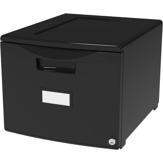 Storex 18" Stackable File Drawer - 18.3" x 14.8" x 12.8" - 1 x Drawer(s) for File - Stackable, Lightweight, Durable, Moisture Resistant, Rust Resistant, Scratch Resistant, Dent Resistant, Locking Draw