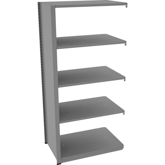 Tennsco Capstone Shelving 36"W 5-shelf Unit - 76" Height x 36" Width x 24" Depth - 30% Recycled - Medium Gray - Steel - 1 Each